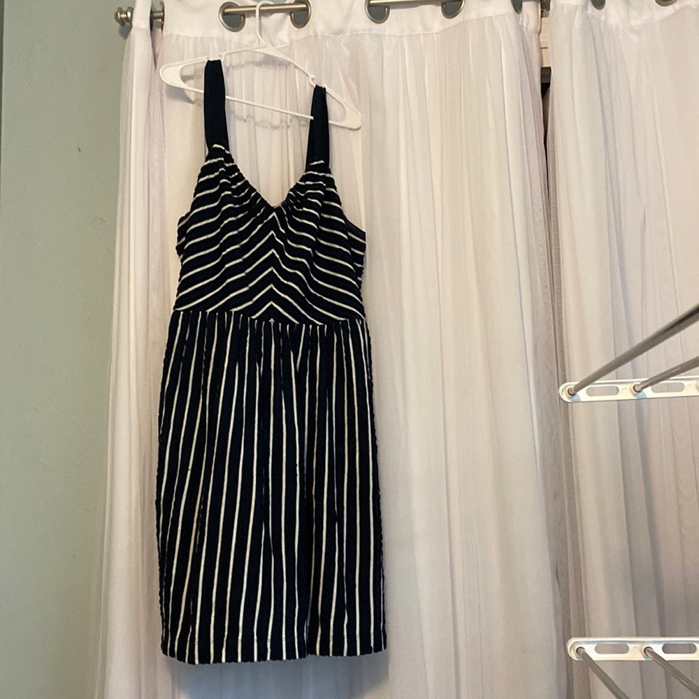 Loft navy blue and white striped dress. Loft Plus Size 22